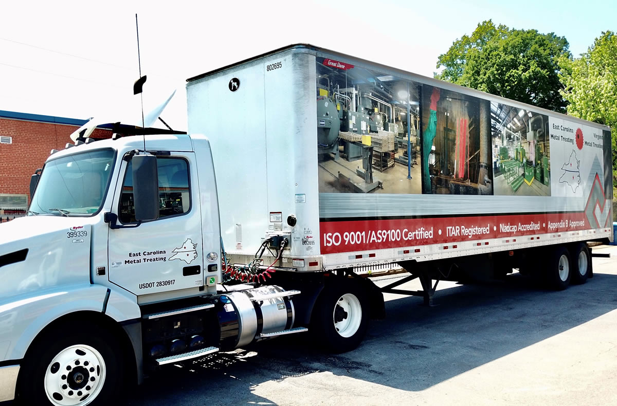 East Carolina Metal Treating Delivery Tractor Trailer Truck